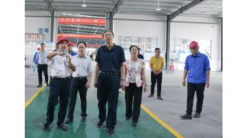 广西自治区副主席费志荣调研腾博官网苍梧环保装备生产基地