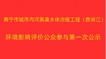 南宁市都会内河黑臭水体治理工程（西明江）项目 情形影响评价公众加入第一次公示